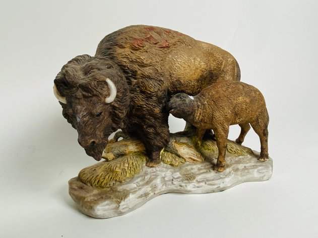 Image for (5) Collection of Buffalo Statues and Figurines