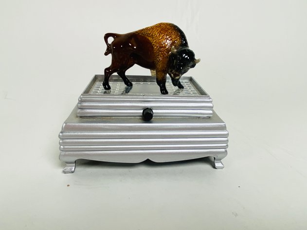 Image for Assortment of (22) Ceramic and Resin Buffalo Figurines and Display Risers