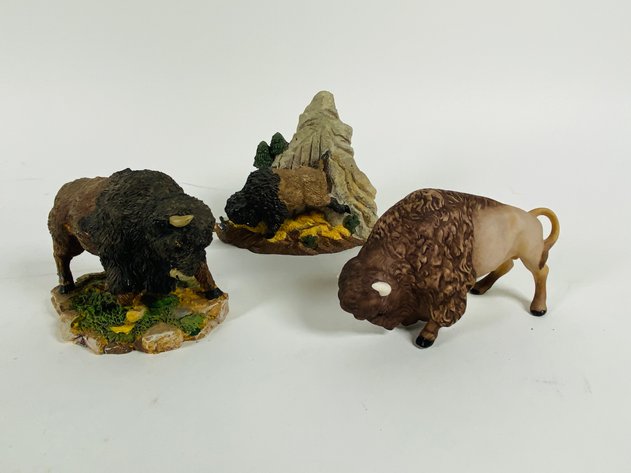 Image for (9) Collection of Buffalo Statues and Figurines