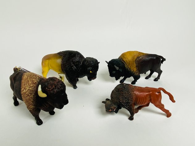 Image for (11) Collection of Buffalo Statues, Figurines and Toys