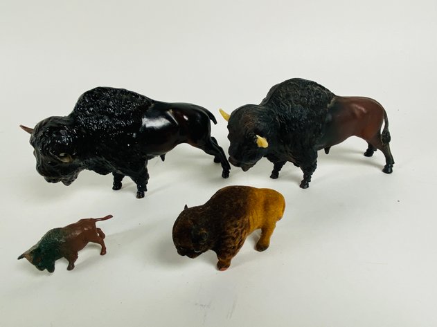 Image for (11) Collection of Buffalo Statues, Figurines and Toys