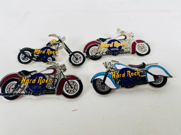 Image for (6) Hard Rock Café Collector Motorcycle Pins