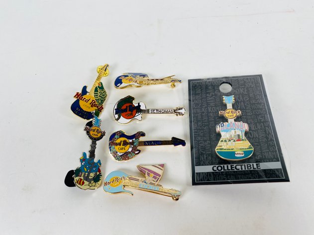 Image for (7) Hard Rock Café Collector Pins, some Limited Edition
