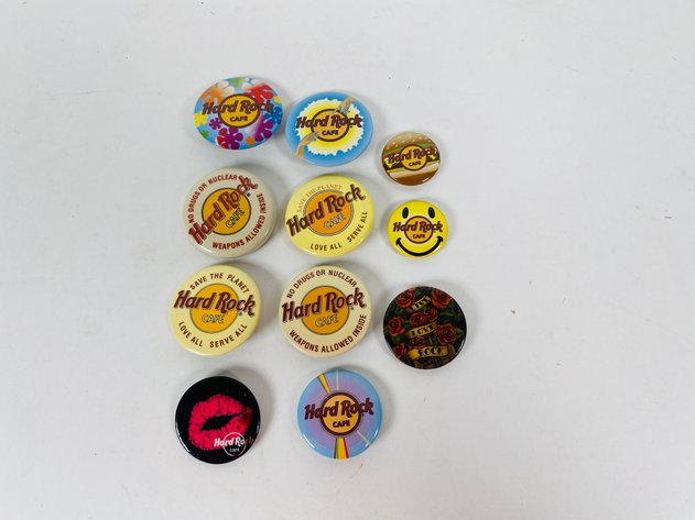 Image for (11) Hard Rock Café Collector Button Pins