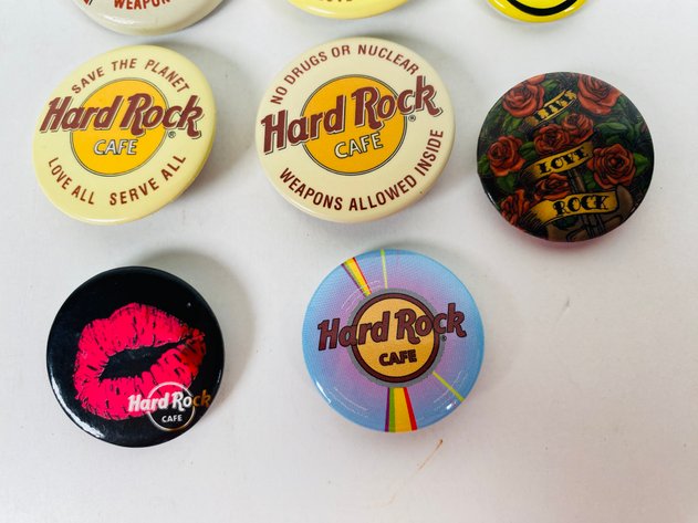 Image for (11) Hard Rock Café Collector Button Pins