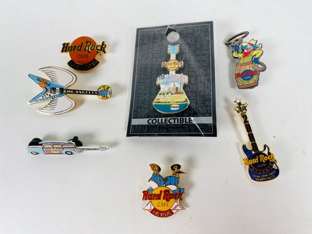 Image for (7) Hard Rock Café Collector Pins, some Limited Edition