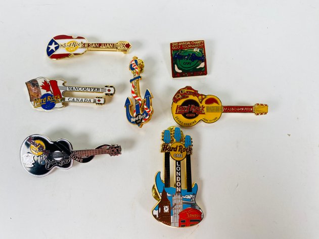 Image for (7) Hard Rock Café Collector Pins