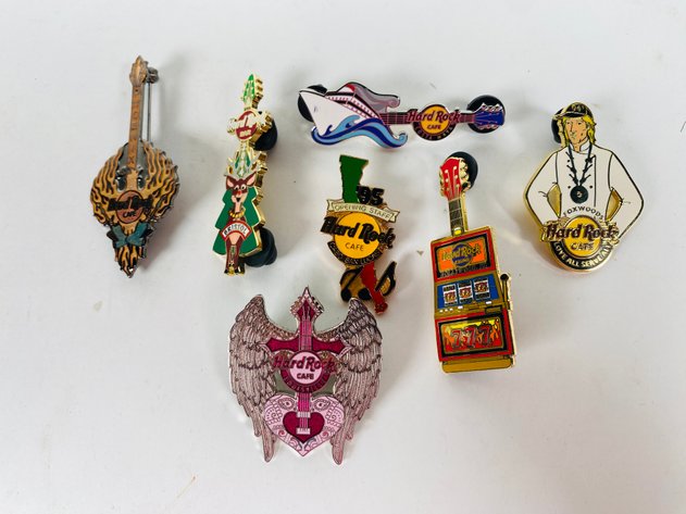 Image for (7) Hard Rock Café Collector Pins, some Limited Edition