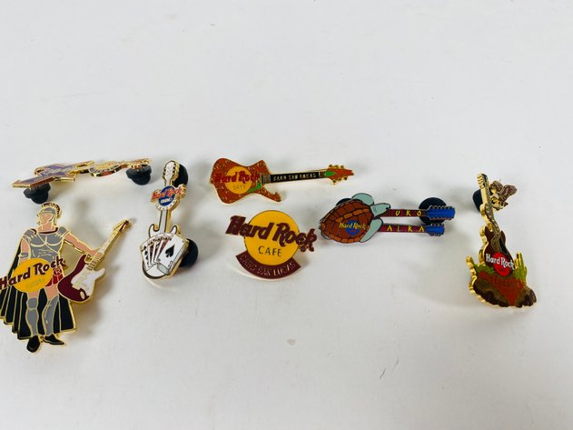 Image for (7) Hard Rock Café Collector Pins, some Limited Edition