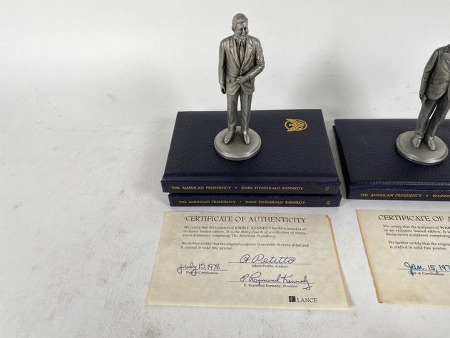 Image for (4) Lance Fine Pewter Presidential Petitto Figurines, with Books and Certificate of Authenticities