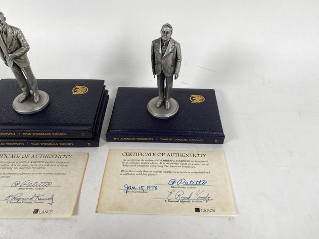 Image for (4) Lance Fine Pewter Presidential Petitto Figurines, with Books and Certificate of Authenticities