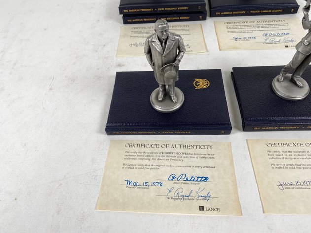 Image for (4) Lance Fine Pewter Presidential Petitto Figurines, with Books and Certificate of Authenticities