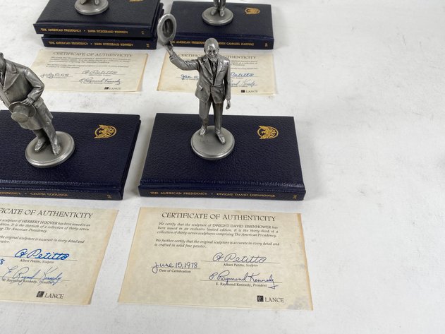 Image for (4) Lance Fine Pewter Presidential Petitto Figurines, with Books and Certificate of Authenticities