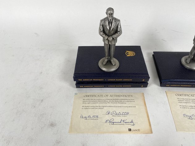 Image for (4) Lance Fine Pewter Presidential Petitto Figurines, with Books and Certificate of Authenticities