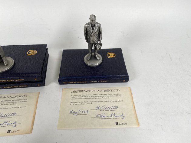 Image for (4) Lance Fine Pewter Presidential Petitto Figurines, with Books and Certificate of Authenticities