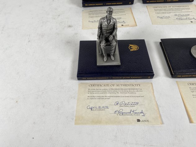 Image for (4) Lance Fine Pewter Presidential Petitto Figurines, with Books and Certificate of Authenticities