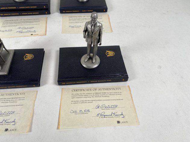 Image for (4) Lance Fine Pewter Presidential Petitto Figurines, with Books and Certificate of Authenticities