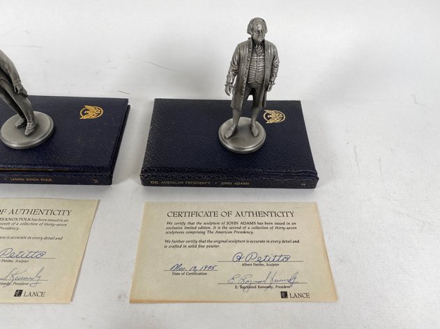Image for (4) Lance Fine Pewter Presidential Petitto Figurines, with Books and Certificate of Authenticities