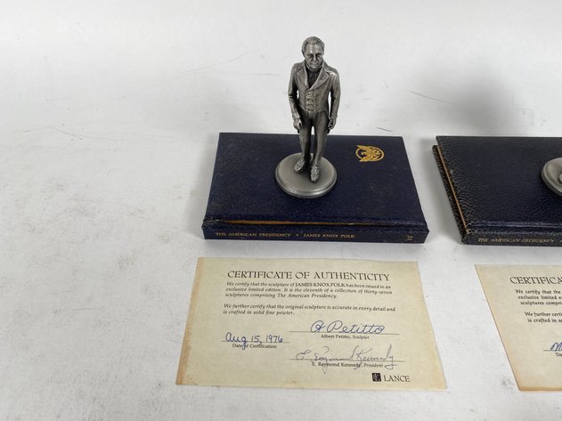 Image for (4) Lance Fine Pewter Presidential Petitto Figurines, with Books and Certificate of Authenticities