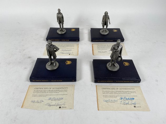 Image for (4) Lance Fine Pewter Presidential Petitto Figurines, with Books and Certificate of Authenticities