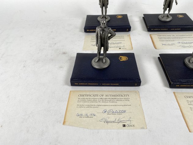 Image for (4) Lance Fine Pewter Presidential Petitto Figurines, with Books and Certificate of Authenticities