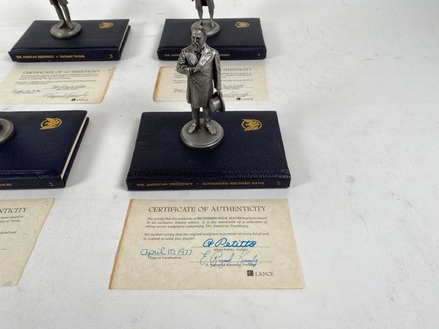Image for (4) Lance Fine Pewter Presidential Petitto Figurines, with Books and Certificate of Authenticities