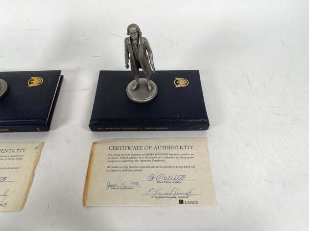 Image for (4) Lance Fine Pewter Presidential Petitto Figurines, with Books and Certificate of Authenticities