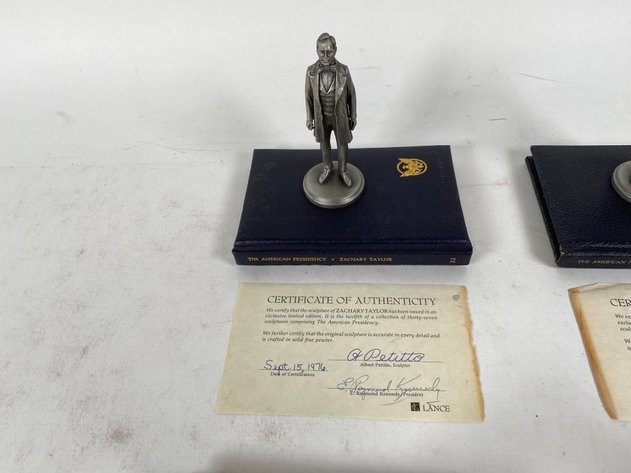 Image for (4) Lance Fine Pewter Presidential Petitto Figurines, with Books and Certificate of Authenticities