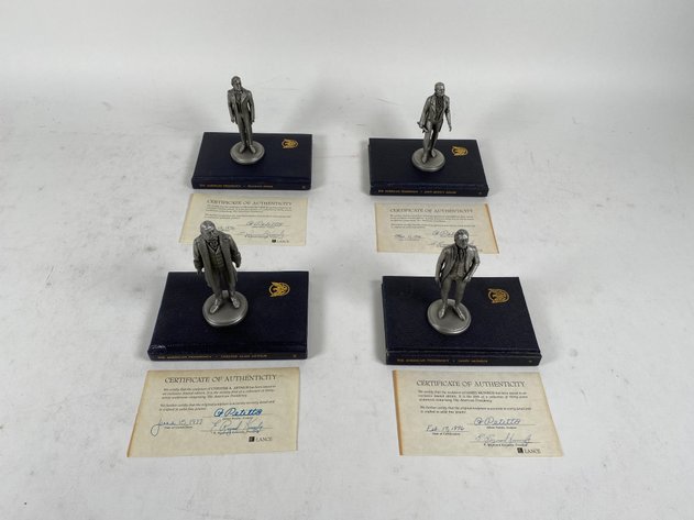 Image for (4) Lance Fine Pewter Presidential Petitto Figurines, with Books and Certificate of Authenticities