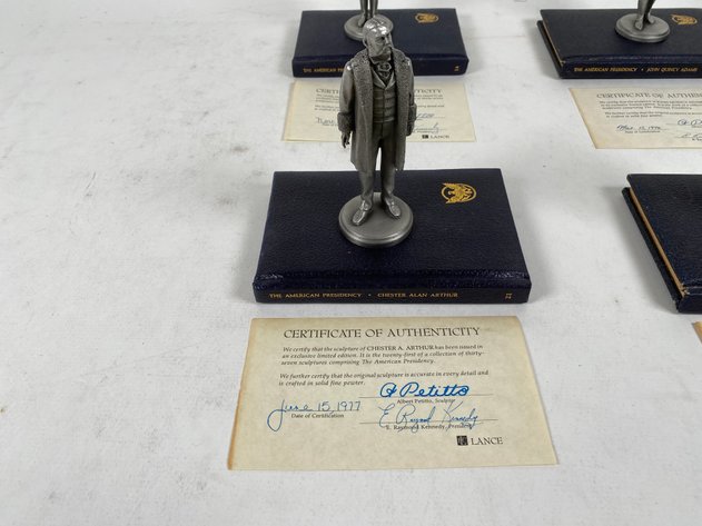 Image for (4) Lance Fine Pewter Presidential Petitto Figurines, with Books and Certificate of Authenticities