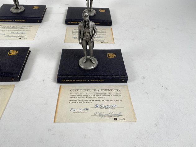 Image for (4) Lance Fine Pewter Presidential Petitto Figurines, with Books and Certificate of Authenticities