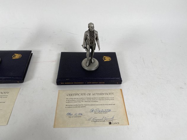Image for (4) Lance Fine Pewter Presidential Petitto Figurines, with Books and Certificate of Authenticities