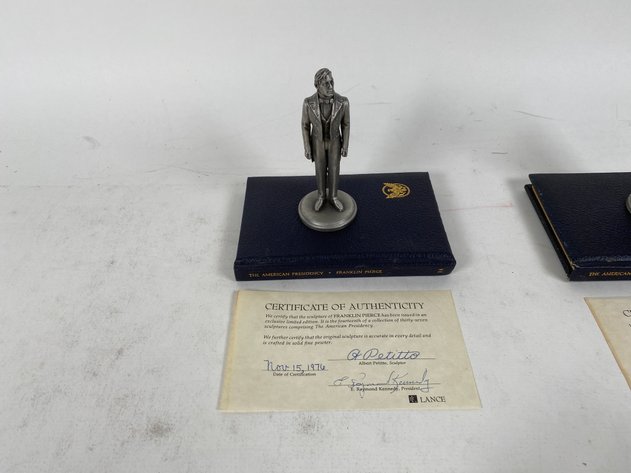 Image for (4) Lance Fine Pewter Presidential Petitto Figurines, with Books and Certificate of Authenticities