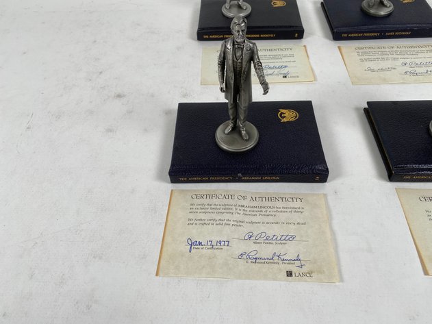Image for (4) Lance Fine Pewter Presidential Petitto Figurines, with Books and Certificate of Authenticities