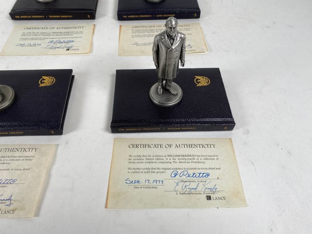 Image for (4) Lance Fine Pewter Presidential Petitto Figurines, with Books and Certificate of Authenticities