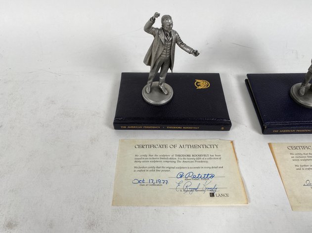 Image for (4) Lance Fine Pewter Presidential Petitto Figurines, with Books and Certificate of Authenticities