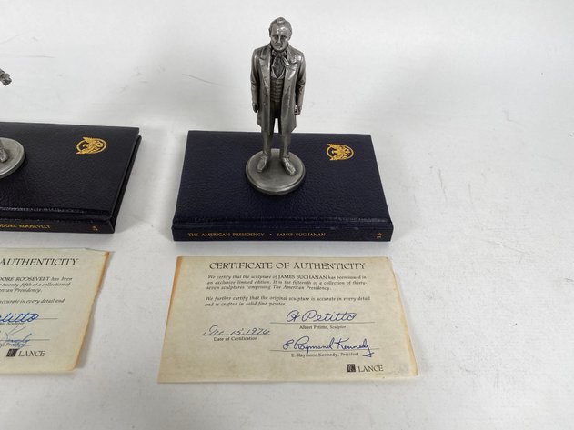 Image for (4) Lance Fine Pewter Presidential Petitto Figurines, with Books and Certificate of Authenticities