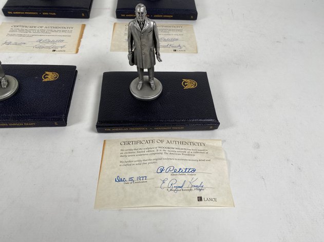 Image for (4) Lance Fine Pewter Presidential Petitto Figurines, with Books and Certificate of Authenticities