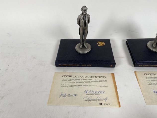 Image for (4) Lance Fine Pewter Presidential Petitto Figurines, with Books and Certificate of Authenticities
