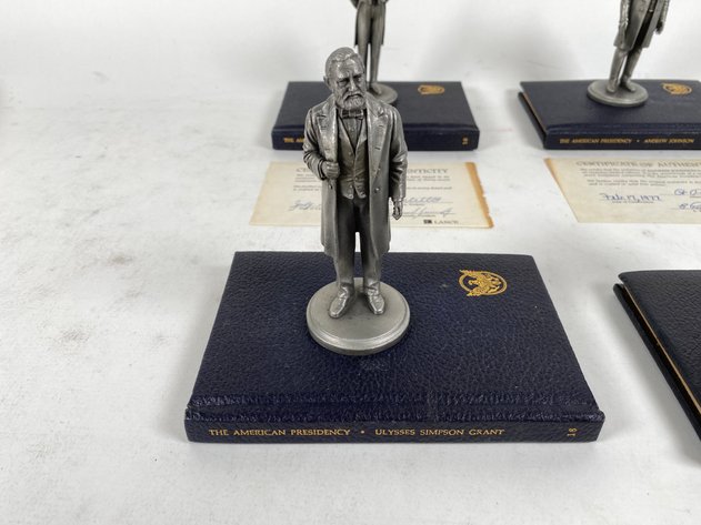 Image for (4) Lance Fine Pewter Presidential Petitto Figurines, with Books and Certificate of Authenticities