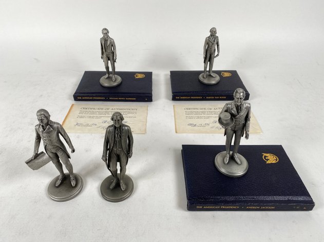 Image for (5) Lance Fine Pewter Presidential Petitto Figurines, with (3) Books and (2) Certificates of Authenticities