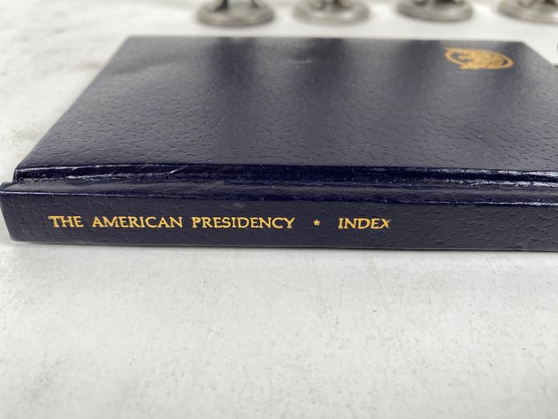 Image for (4) Lance Fine Pewter Presidential Petitto Figurines, with Books and (2) Presidential Mini Building Block Sets
