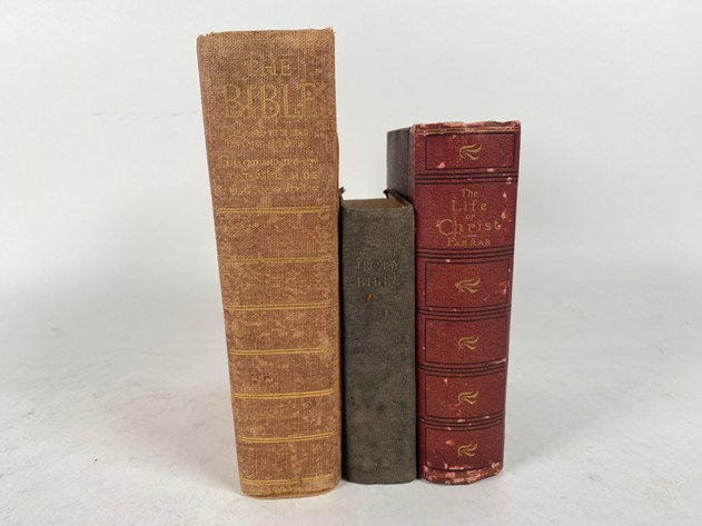 Image for (3) Vintage Bibles and Religious Themed Books