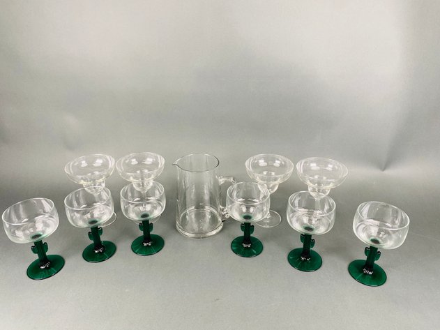 Image for Assorted Drinkware, including (6) Libbey Cactus Stem Margarita Glasses, (4) Clear Glass Margarita Glasses and (1) Glass Pitcher