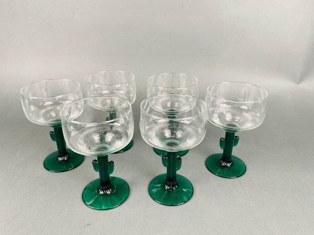 Image for Assorted Drinkware, including (6) Libbey Cactus Stem Margarita Glasses, (4) Clear Glass Margarita Glasses and (1) Glass Pitcher