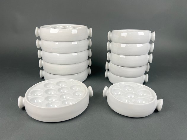 Image for White Ceramic Escargot Dishes