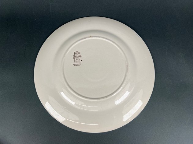 Image for Imperial Salem China Plates, Vintage Cranberry Glass Vases, Vintage Royal China Trinket Box with Small Storage Trays and Pink Iridescent Glass Brandy Snifters