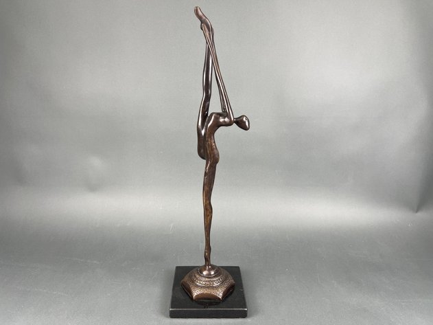 Image for Vintage Bronze Ballerina Sculptures Signed By Artist with Marble Bases