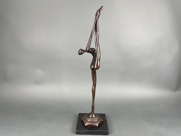Image for Vintage Bronze Ballerina Sculptures Signed By Artist with Marble Bases