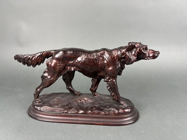 Image for Vintage Bronze Hunting Dog Sculptures